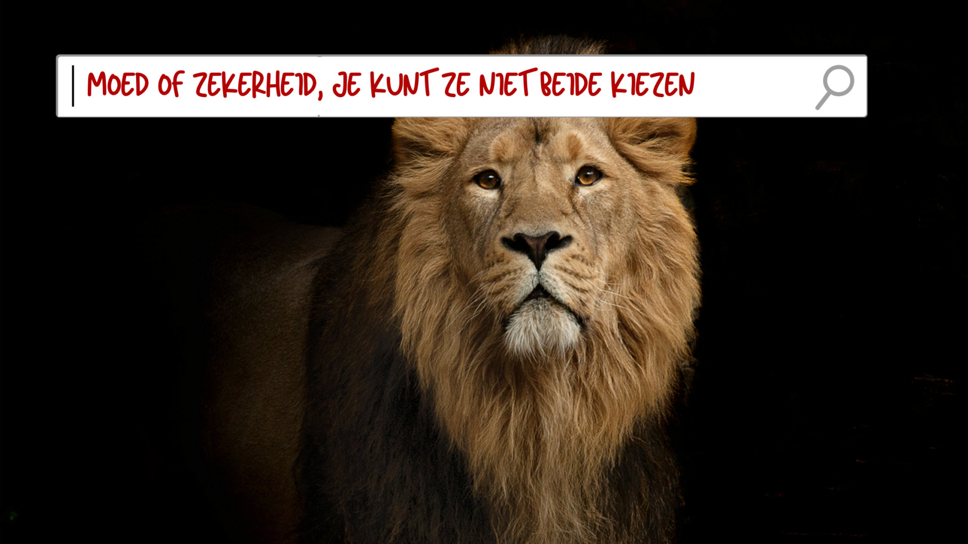 Moed of zekerheid, het kan niet allebei